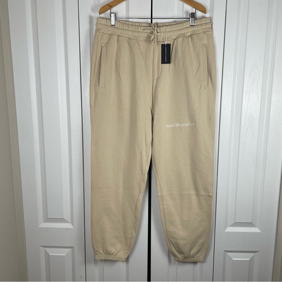 NWT Seek Discomfort Sweatpants Men’s XXL Tan Organic Cotton Relaxed Streetwear